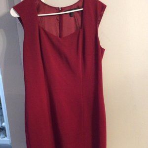 WHBM white house black market sleeveless dark red dress size 12 stretch lined